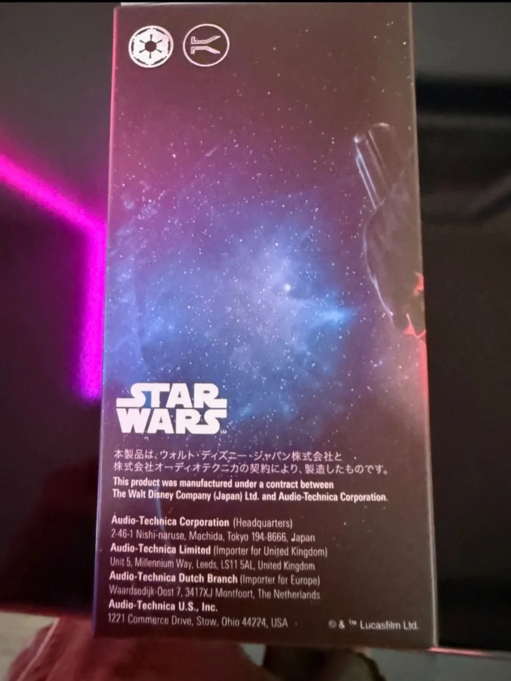 audio-technica earbuds Star Wars Darth Vader w/ SWC Exclusive Stickers and Bag